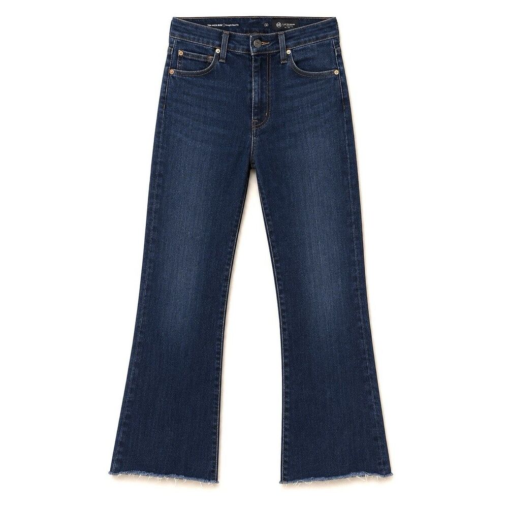 AG Adriano Goldschmied Farrah Boot‎ Crop Jeans Womens 26 High Rise Raw Hem Dark